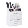 Makiažo organizatorius su stalčiais 29x23,5x14cm., baltos spalvos