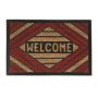 Придверный коврик "Welcome" 60х40 см., красный/черный/светло-коричневый