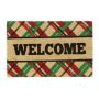 Придверный коврик "Welcome" 60х40 см., светло-коричневый/зеленый/красный/черный