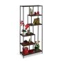 Книжная полка 186x78x33см., коричневый/черный