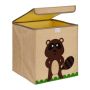 Складная коробка с крышкой 33х33х33см., бежевый/коричневый/черный