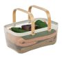 Ящик для хранения с ручками 17,5x43x27см., белый/светло-коричневый.