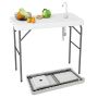 Turistinis sulankstomas stalas 108x58x93cm., baltos/pilkos spalvos