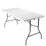 Turistinis sulankstomas stalas 153x74x74cm., baltos/juodos spalvos