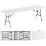 Turistinis sulankstomas stalas 245x74x75cm., baltos/pilkos spalvos