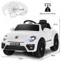 Vaikiškas elektrinis automobilis 95x56x47cm., baltos/juodos spalvos