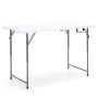 Turistinis sulankstomas stalas 120x60x74,5cm., baltos/pilkos spalvos
