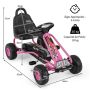 Vaikiškas pedalinis kartingas 92x50x53cm., juodos/rožinės spalvos