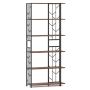 Напольная полка 80x31x180см, коричнево-черная