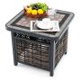 Уличный стол 55x55x50см, черно-коричневый