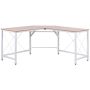 Kampinis rašomasis stalas Homcom 150x150x76cm., baltos/šviesiai rudos spalvos