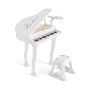 Vaikiškas žaislinis pianinas su kėde, baltos spalvos