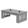 Миски с подставкой PawHut 44x24x15см, серый/серебристый цвет