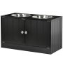 Миски с подставкой PawHut 60x30x35,5 см, черные/серебристые