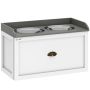 Миски с подставкой PawHut 60x30x36см, бело-серебристые