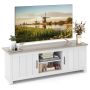 TV staliukas 145x39,5x49,5cm., baltos/šviesiai rudos spalvos