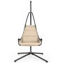 Pakabinamas krėslas su stovu 105x101x203cm., juodos/smėlio spalvos