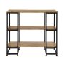 Konsolinis stalas 110x35x96cm., rudos/juodos spalvos