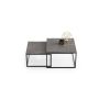 Betono dizaino kavos staliukas Twin 70x70x42cm / 60x60x36 cm, tamsiai pilkos spalvos