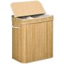 Skalbinių krepšys 100L Homcom 54,2x35,2x59,5cm., šviesiai rudos/baltos spalvos