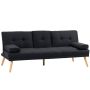 Sofa-lova Homcom 181x77x78cm., juodos/šviesiai rudos spalvos