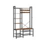 Palto stovas su batų suoliuku 40x120x190cm., juodos/rudos spalvos