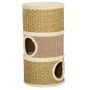 Домик для кошек с когтеточкой PawHut 37,5x37,5x70 см, светло-коричневый
