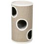Домик-когтеточка для кошек PawHut 38x38x80см, коричнево-белый цвет
