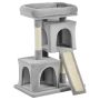 Домик для кошек с когтеточкой PawHut 59x39x83см, серо-песочный