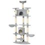 Домик для кошек с когтеточкой PawHut 60x60x200см, серо-песочный