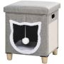 Домик для кошек PawHut 35,5x35,5x42,5см, серо-светло-коричневый