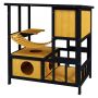 Домик для кошек PawHut 84,5x60x88 см, светло-коричневый/черный цвет