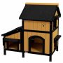 Домик для кошек PawHut 96x65x85,5см, светло-коричневый/черный цвет