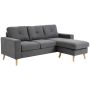 Угловой диван Homcom 193x136x85см, тёмно-серый/светло-коричневый