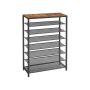 Полка для обуви 100 x 30 x 152 см., коричнево-черная
