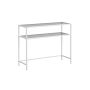 Skaidrus konsolinis stalas 35x100x80cm., baltos spalvos
