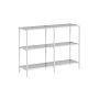 Skaidrus konsolinis stalas su lentynomis 30x100x73cm., baltos spalvos