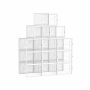 Rinkinys iš 12 batų dėžių 35x25,5x19cm., baltos spalvos
