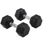 Rinkinys iš 2 hantelių Homcom 13,5x13,5x31cm., juodos/sidabrinės spalvos