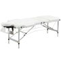 Массажный стол Homcom 215x60x84см, белого цвета