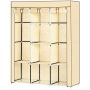 Тканевый шкаф Homcom 125x43x162,5см, песочного/черного цвета