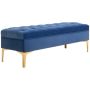 Мягкая скамья Homcom 118x45x42см, синий/золотой