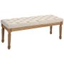 Мягкая скамейка Homcom 120x41x48 см, кремово-светло-коричневого цвета.