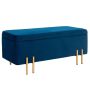 Мягкая скамья с ящиком для хранения Homcom 100x40x42см, тёмно-синий/золотой