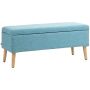Мягкая скамья с коробом для хранения Homcom 110x39x45см, светло-голубой/светло-коричневый