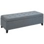Мягкая скамья с ящиком Homcom 125x49x41,5см, серого/чёрного цвета