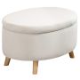 Мягкий пуфик с ящиком Homcom 71x51,5x42см, песочно-светло-коричневый цвет