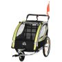 Dviračio priekaba vaikams Homcom 142x75x101cm., juodos/geltonos spalvos