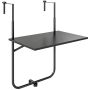 Подвесной балконный столик Outsunny 62x60x85,5 см, черный.
