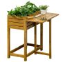 Приподнятая грядка Outsunny 64x63x74,5 см, светло-коричневая.
